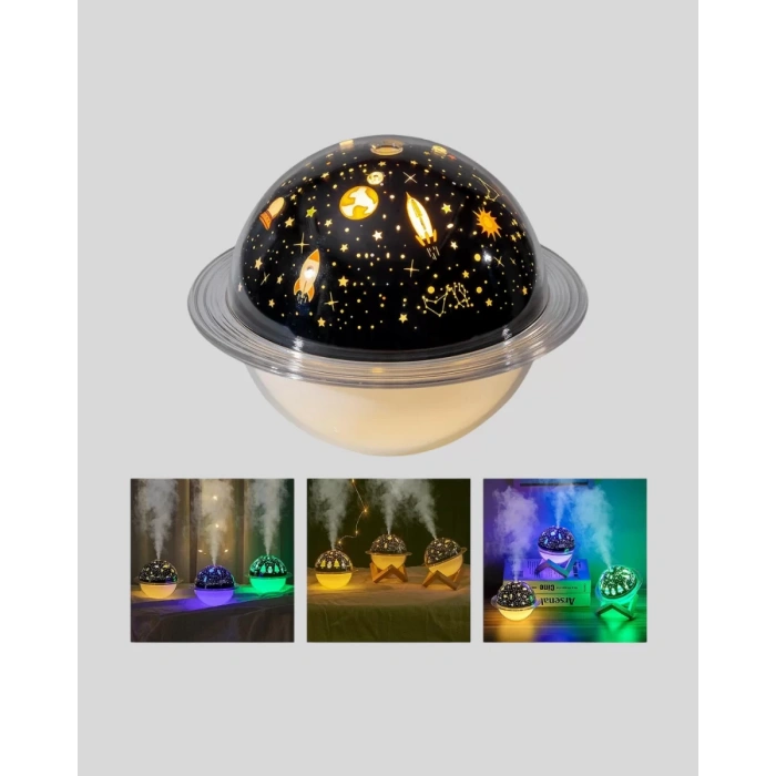 Nevamel® USB Projeksiyon Gece Lambası ve Hava Nemlendirici – Aromaterapi Destekli Taşınabilir Mini