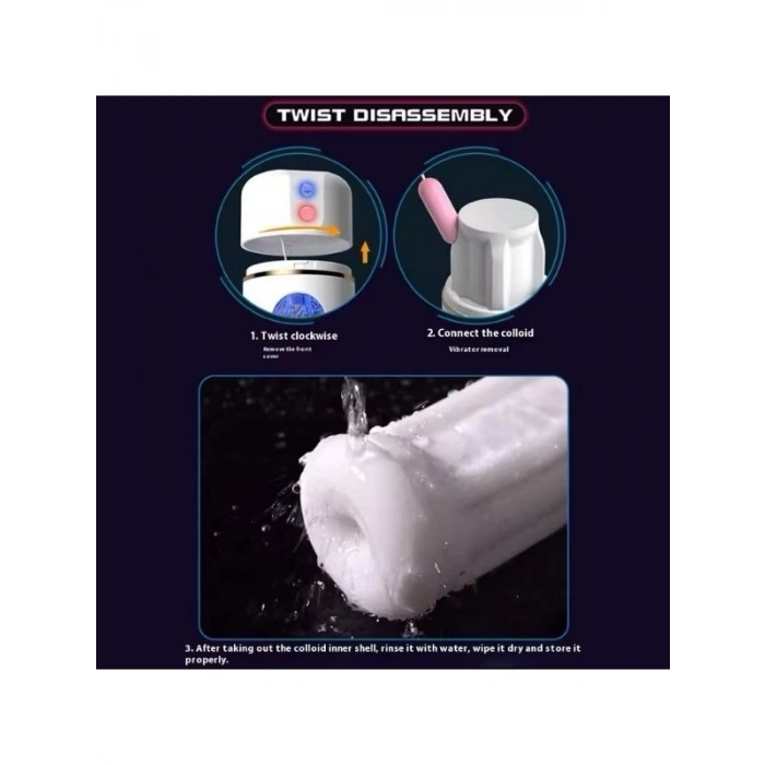 Nevamel® Usb Şarjlı 10 Mod Titreşimli Sesli Akıllı Mastürbatör Siyah