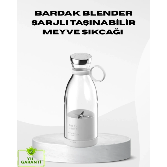 Nevamel USB Şarjlı Kablosuz Blender – Taşınabilir Kompakt ve Çevre Dostu Meyve Sıkıcı