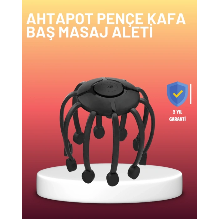 Nevamel® USB Şarjlı Kafa Masaj Aleti 3 Modlu 8 Başlıklı Stres Giderici