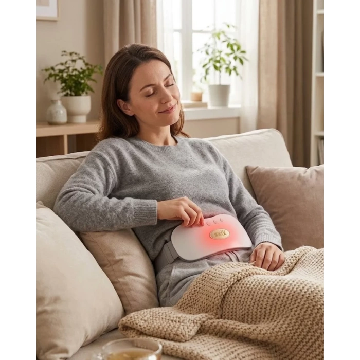 Nevamel® USB Şarjlı Kızılötesi Isıtmalı Titreşimli Kadın Bel ve Karın Masaj Kemeri