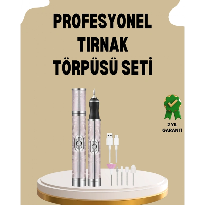 Nevamel® USB Şarjlı Profesyonel 20.000 RPM Elektrikli Oje Sökücü ve Tırnak Bakım Aleti