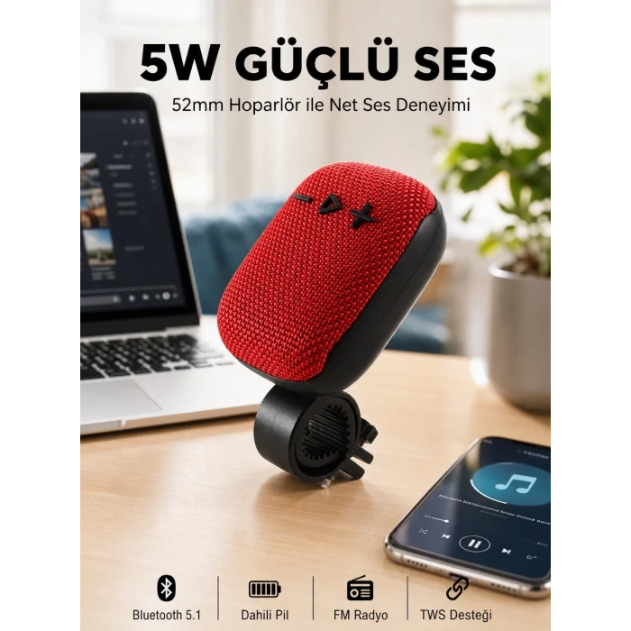 Nevamel® USB TF Kart ve FM Radyolu Bluetooth Hoparlör 5W