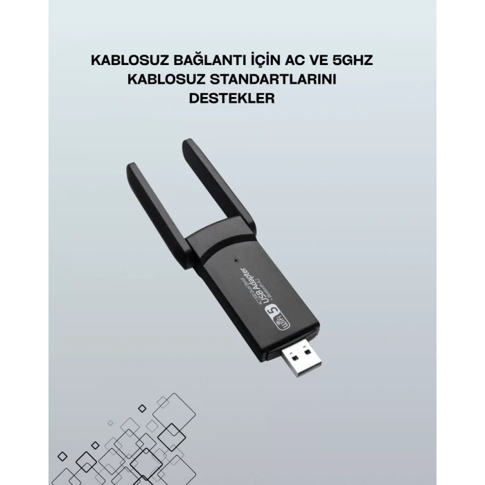 Nevamel® USB WiFi Adaptör – 1200 Mbps Hız