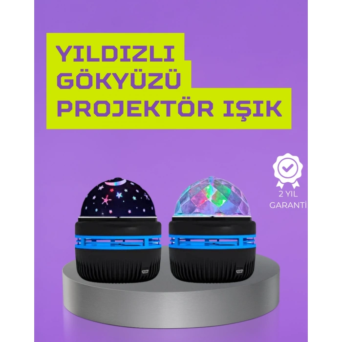Nevamel® USB’li Yıldız Projektör Lamba – Döner Galaxy Işık Şovu Çocuk ve Yetişkin Uyku Lambası