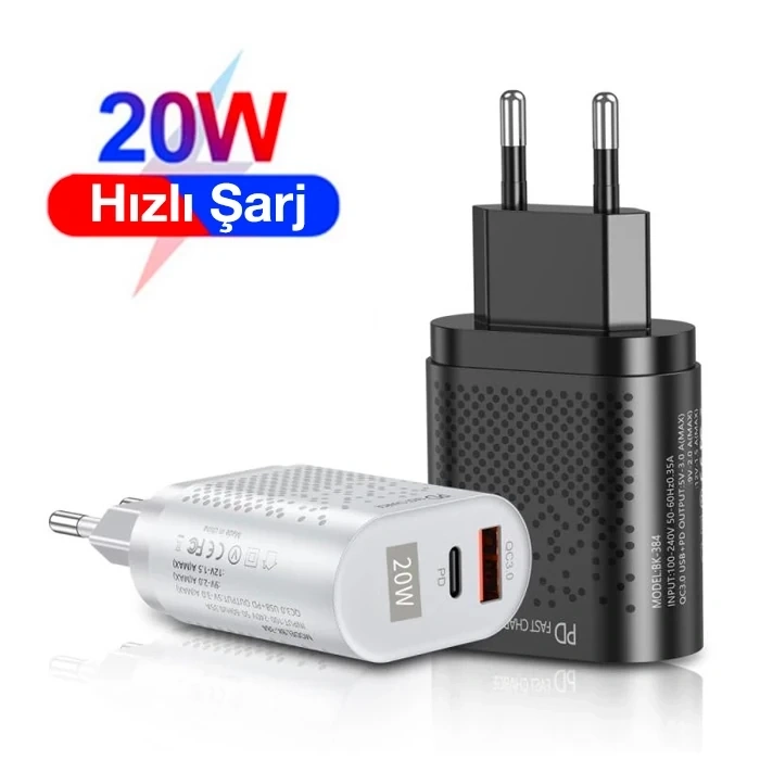 Nevamel USLİON 20W USB QC3.0 Şarj PD3.0 Hızlı Şarj Aleti Şarj Başlık-(5775)