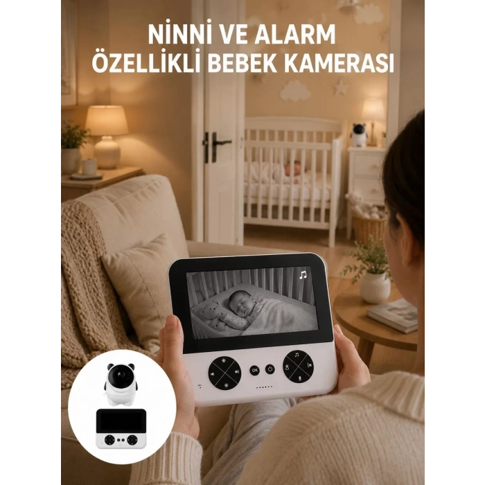 Nevamel® Uzaktan Kontrollü HD Bebek Kamerası Zoom ve Sıcaklık Sensörlü Yeni Nesil
