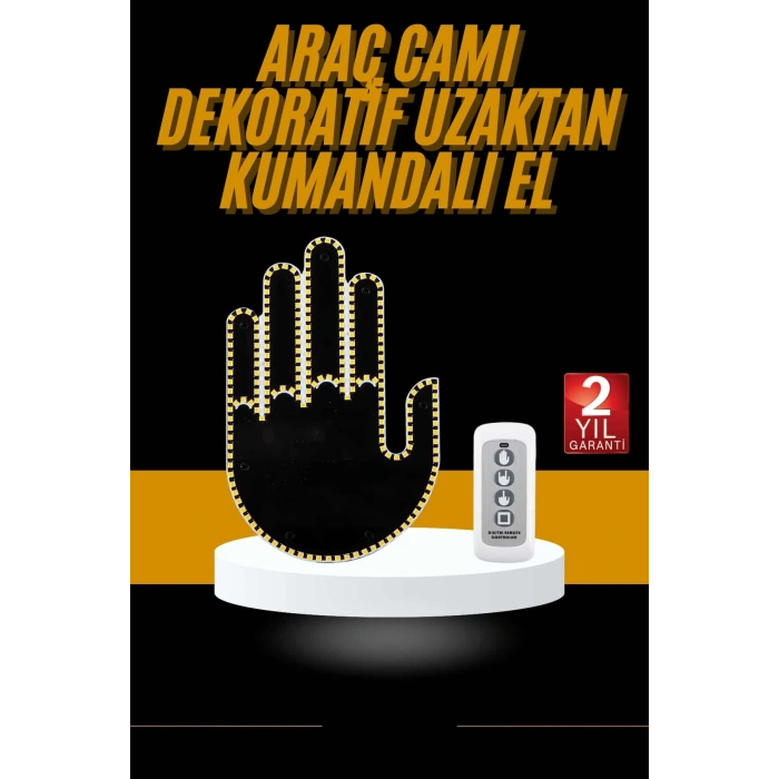 Nevamel® Uzaktan Kumandalı Araba Parmak Hareketi Işığı Parmak Işığı LED Araba Arka Pencere