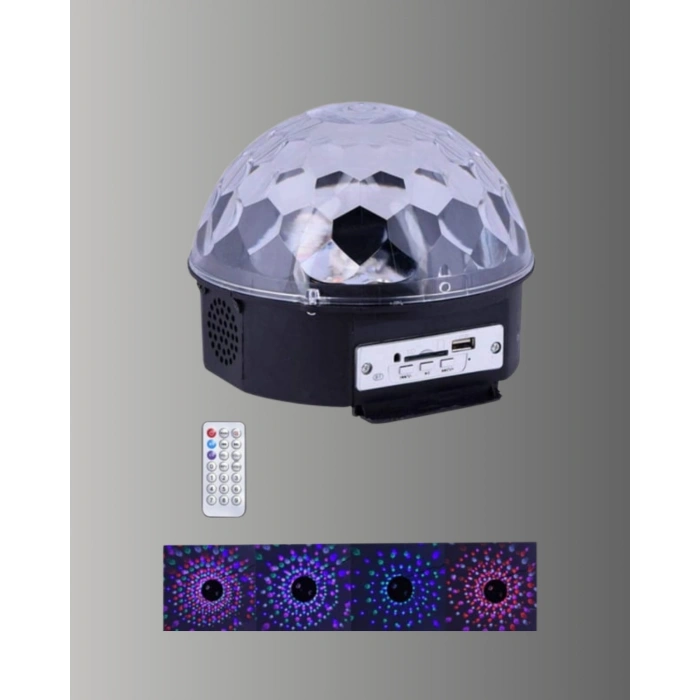 Nevamel Uzaktan Kumandalı RGB LED Disko Topu Bluetooth Hoparlörlü