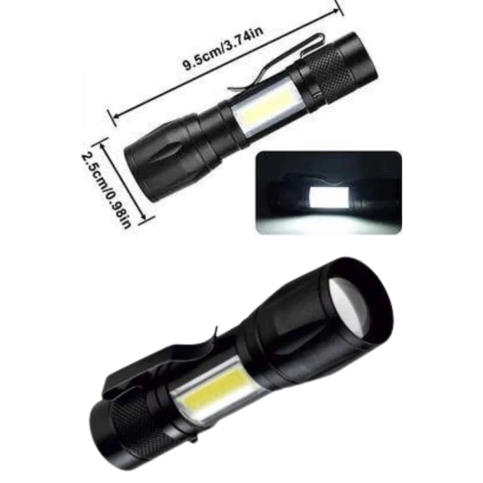 Nevamel Uzun Menzilli Şarjlı El Feneri Uzun Ömürlü Led Işık Lamba