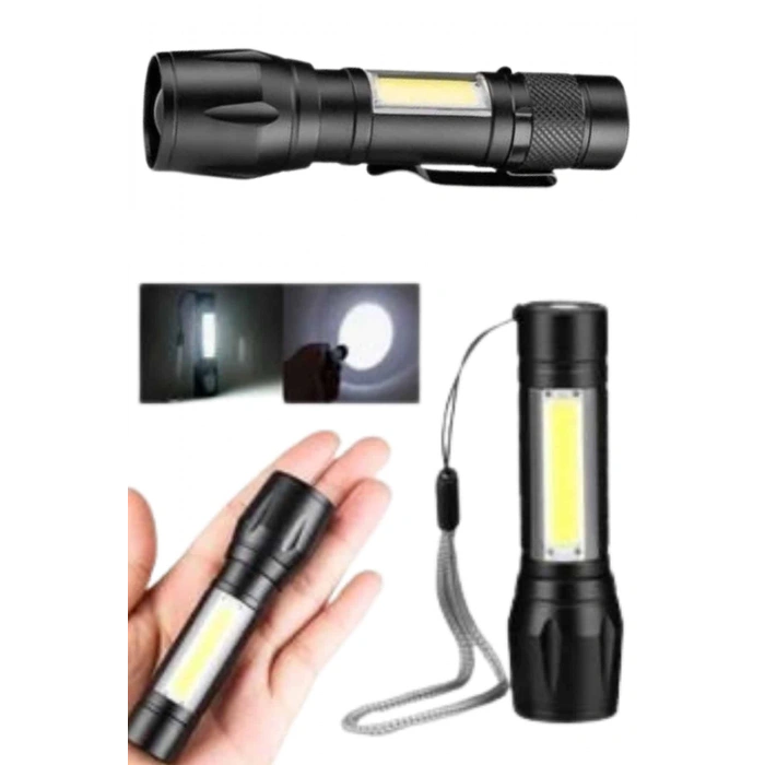 Nevamel Uzun Menzilli Şarjlı El Feneri Uzun Ömürlü Led Işık Lamba