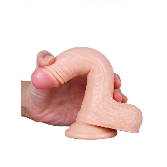 Nevamel® Vantuzlu Damarlı Testisli 18Cm Gerçekçi Dildo