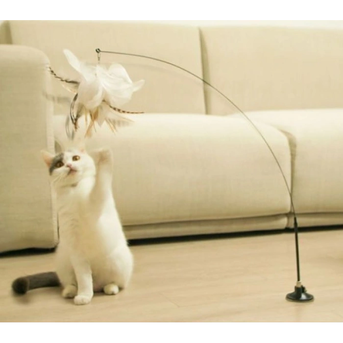 Nevamel Vantuzlu Tüylü Zilli Kedi Oyun Oltası