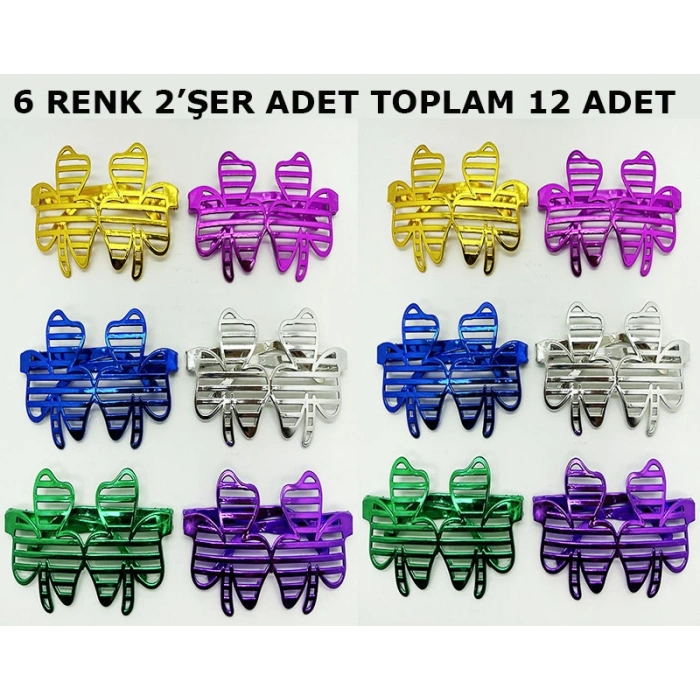 Nevamel Vegas Casino Temalı Parti Gözlüğü 6 Renk 12 Adet