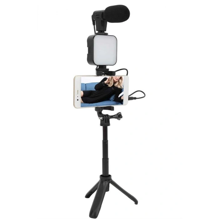 Nevamel Video Making Kit Telefon Tutucu Vlog Video Mini Led Işıklı
