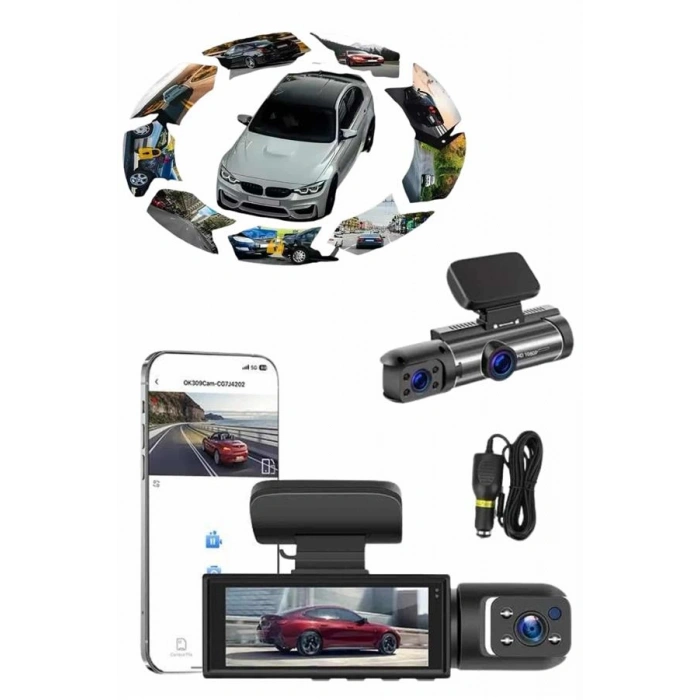 Nevamel Video ve Fotoğraf Kaydedici Sürüş Kamerası Ön ve Arka Çift Kameralı