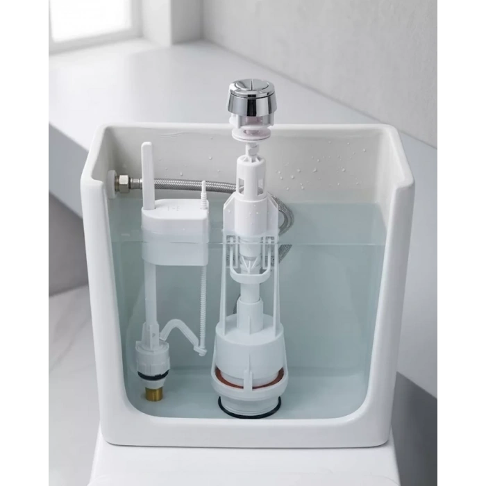 Nevamel® Vitrifiye Rezervuar İç Takımı Basmalı Mekanizma Alt Girişli Sessiz Dolum Sistemi