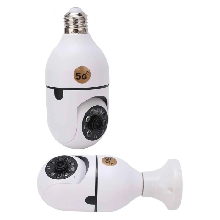 Nevamel® Wifi Güvenlik Kamerası 360 Derece Dönebilen Harekete Duyarlı Gece Görüşlü Ampul