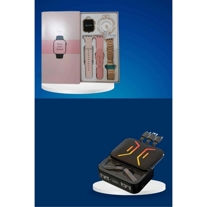 Nevamel Wireless Şarjlı Akıllı Saat ve Dijital Göstergeli Kablosuz Bluetooth Kulaklık Nabız Ölçer