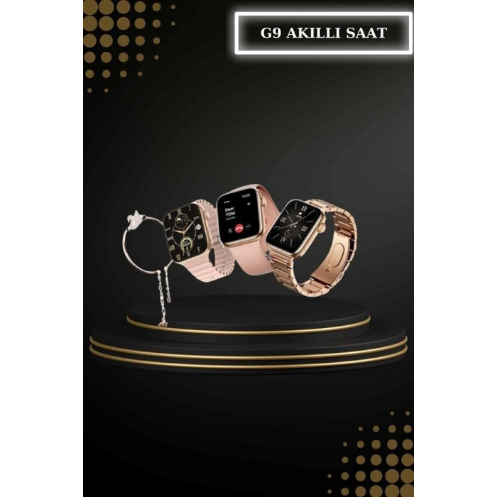 Nevamel Wireless Şarjlı Pembe Akıllı Saat ve Kablosuz Bluetooth Kulaklık Dokunmatik Kontrol