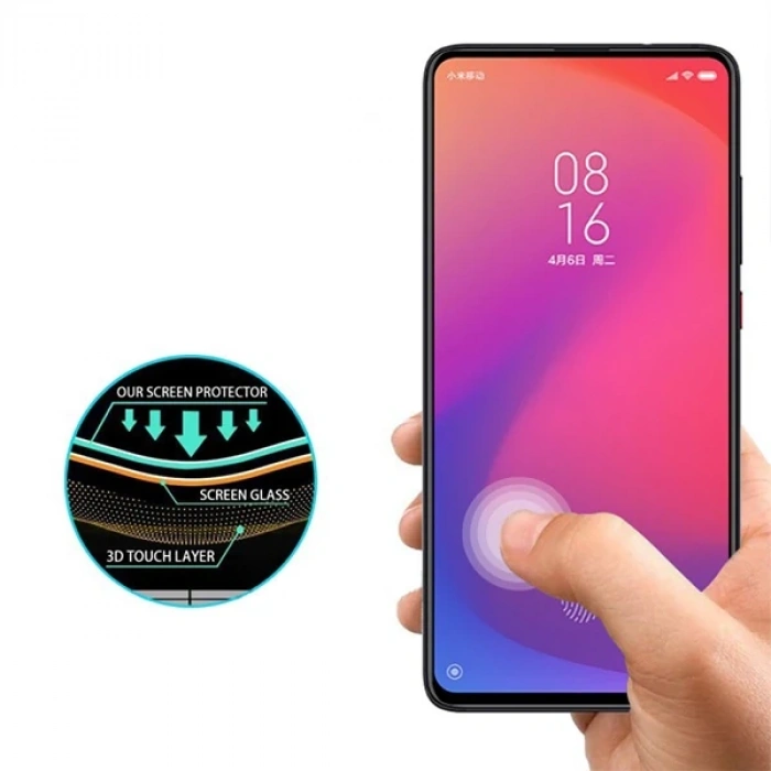 Nevamel Xiaomi 9T /K20 Pro Full Glue Tempered Cam Ekran Koruyucu Full Kaplama-(5775)