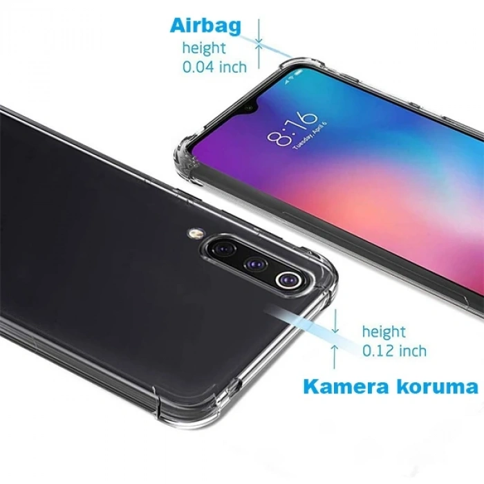 Nevamel Xiaomi Mi 9 Pro 5G Anti-Drop Darbe Emici Silikon Kılıf-(5775)