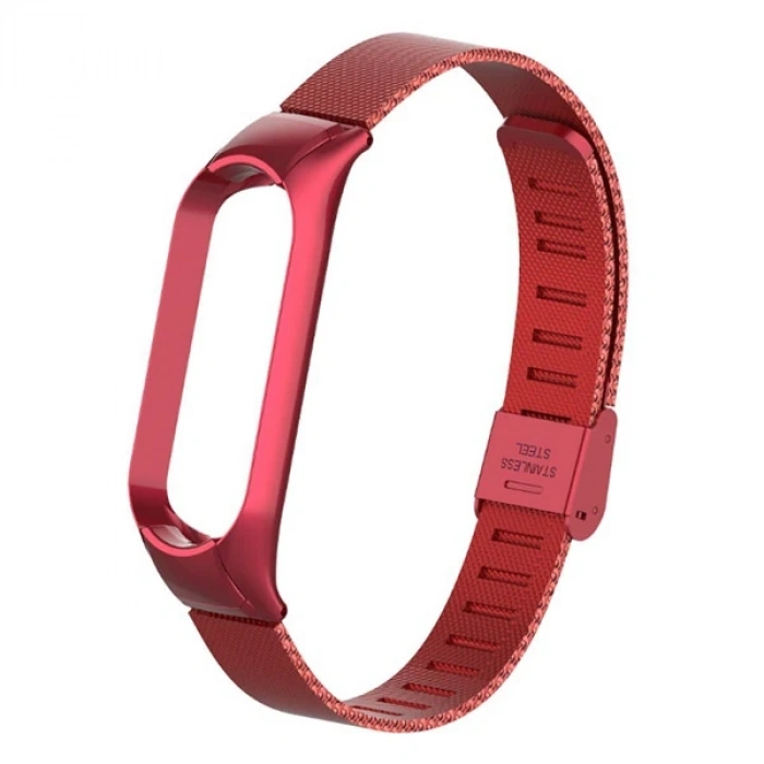 Nevamel Xiaomi Mi Band 5 Metal Kayış Kordon Kopçalı Milano Loop-(5775)