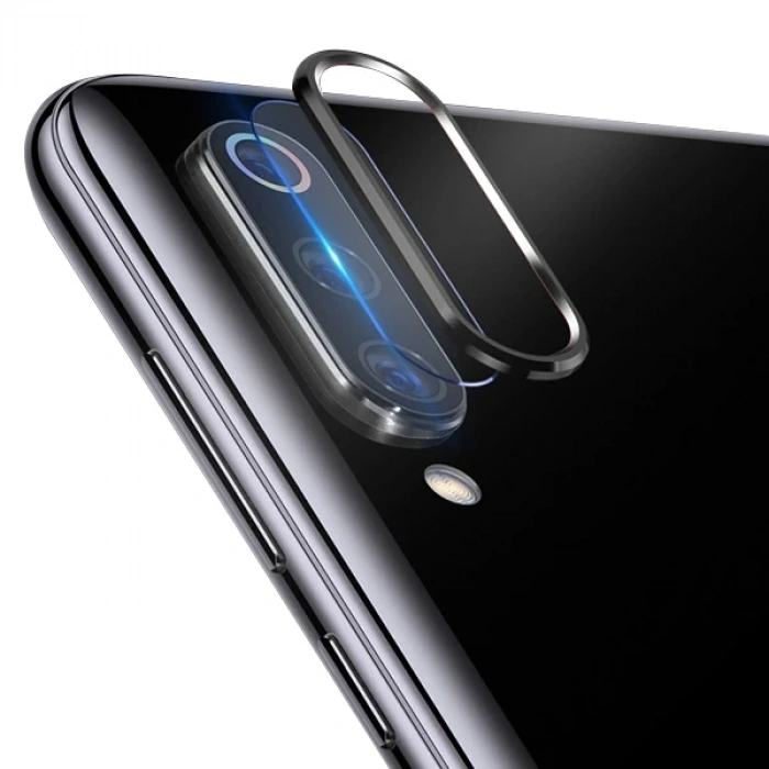 Nevamel Xiaomi Mi CC9/CC9E/ Mi A3 Kamera Koruma Metal Lens+ Kırılmaz Cam Set-(5775)