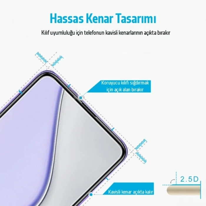 Nevamel Xiaomi Redmi K40/K40 Pro/K40 Pro+/Mi 11i/Poco F3 Tempered  Cam Ekran Koruyucu-(5775)