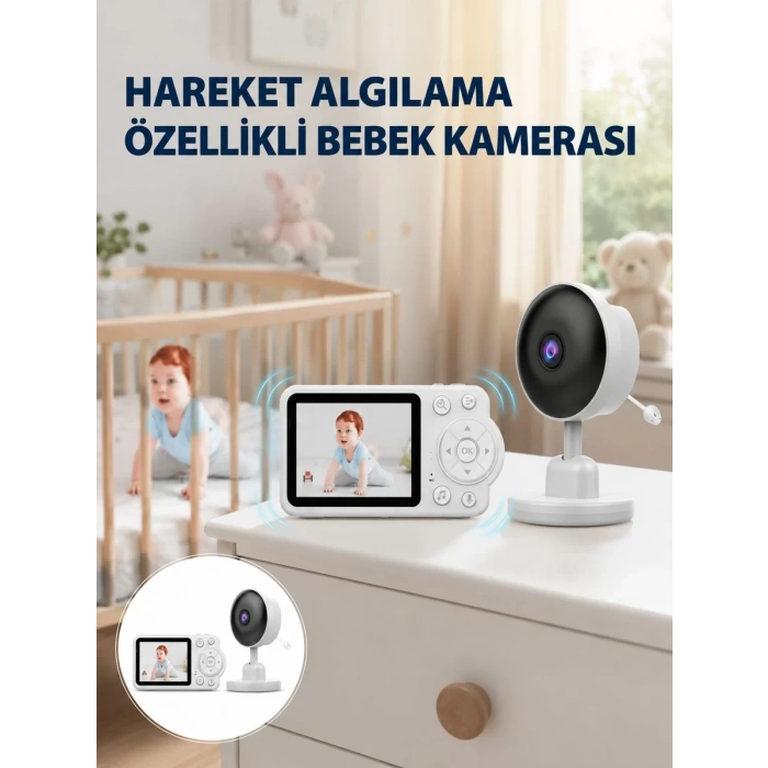 Nevamel® Yakınlaştırma Özellikli Gece Görüşlü Bebek İzleme Kamerası Yeni Nesil