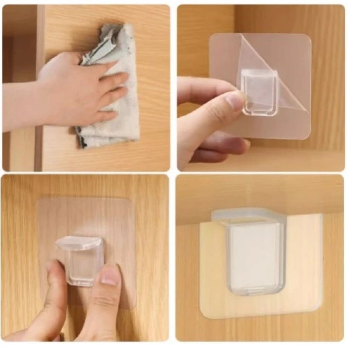 Nevamel Yapışkanlı Raf Tutucu Seti 4 Adet