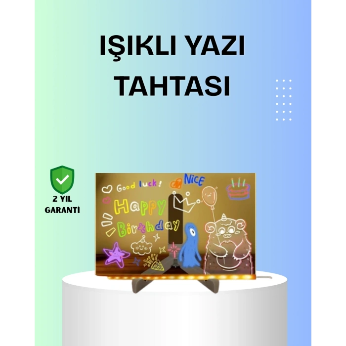 Nevamel Yaratıcı Çizim ve Mesajlar İçin LED Işıklı Renkli Tahta