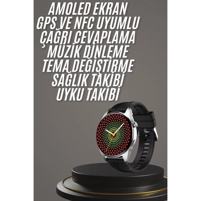 Nevamel Yeni Nesil Akıllı Saat 1.5 Inç Amoled Ekran Çağrı Cevaplayabilen