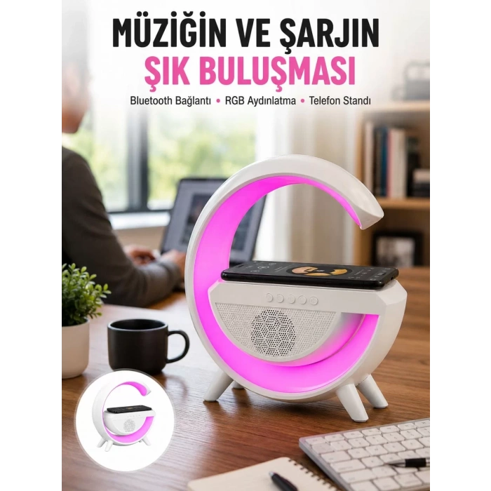 Nevamel® Yeni Nesil Bluetooth Hoparlör Speaker 5.0 Taşınabilir G Şeklinde Powerbankli Yeni Nesil