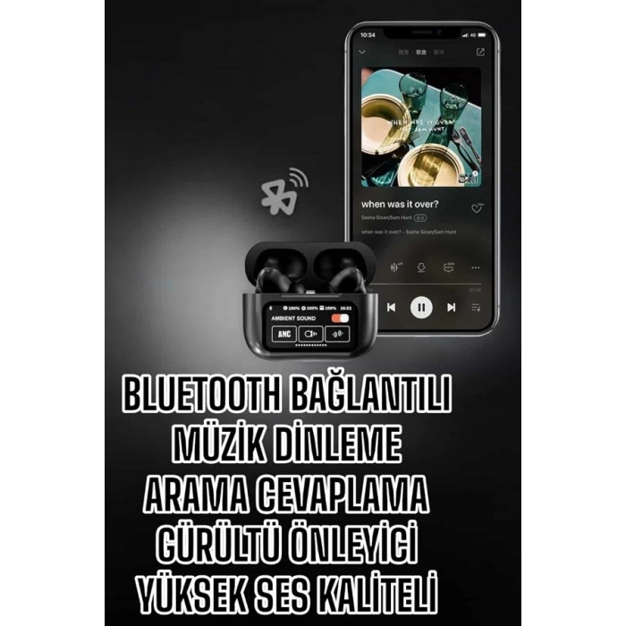 Nevamel Yeni Nesil Bluetooth Kulaklık Ekranlı Yüksek Ses Kaliteli Uzun Şarj Süreli