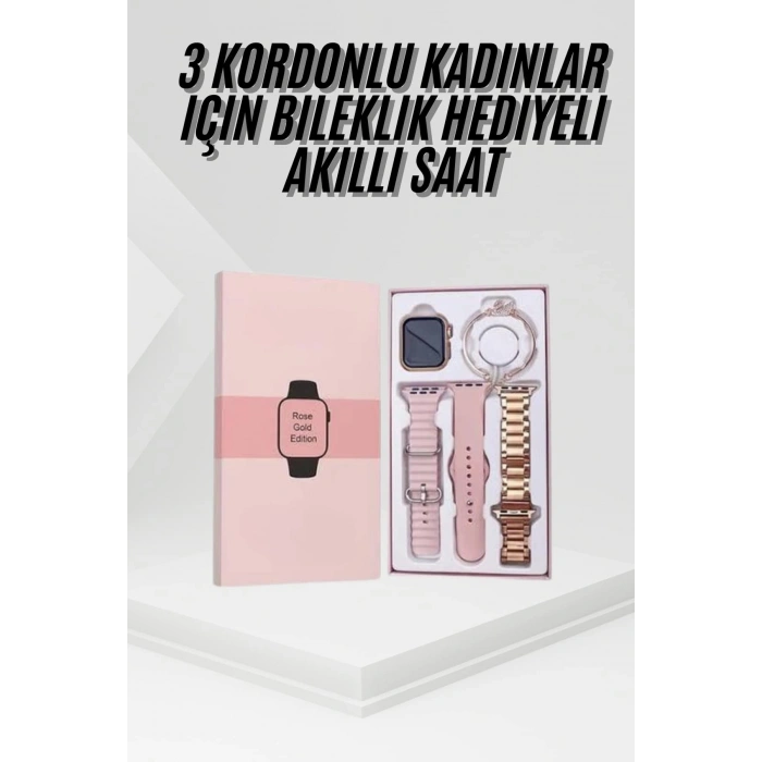 Nevamel Yeni Nesil Kadın Akıllı Saat Rose Gold Android ve İos Uyumlu