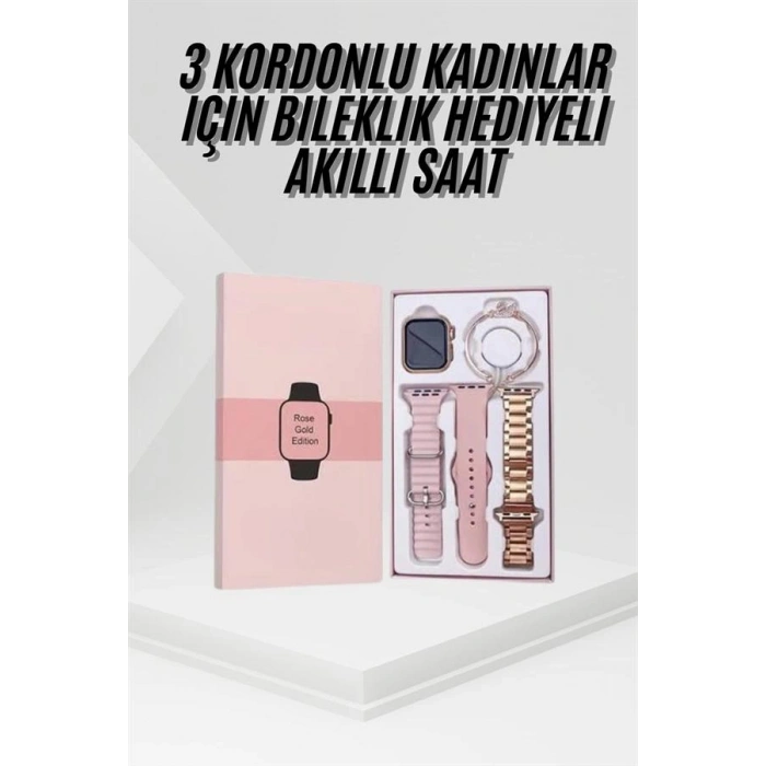 Nevamel Yeni Nesil Kadın Akıllı Saat Rose Gold Android ve İos Uyumlu