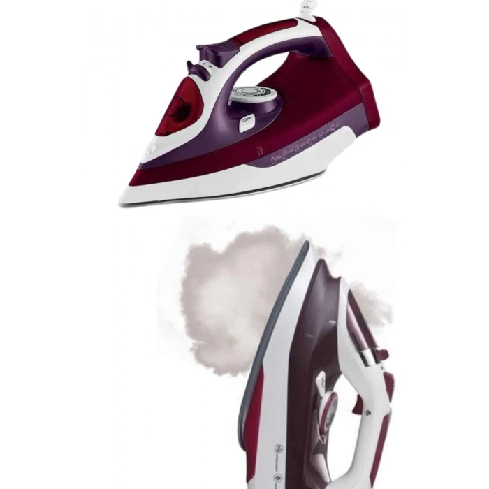 Nevamel Yeni Nesil Kırmızı Buharlı Ütü 2200 Watt Seramik Tabanlı Yüksek Buhar Gücü