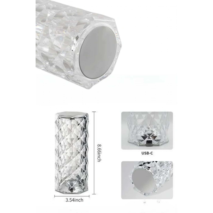 Nevamel Yeni Nesil Modern Kristal Masa ve Gece Lambası Dokunmatik Renk Değiştirebilen