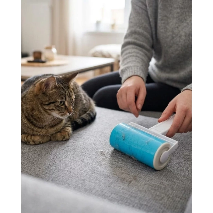 Nevamel® Yıkanabilir Pet Tüy Toplama Aparatı Kıyafet Koltuk Araba İçi Temizlik Rulosu