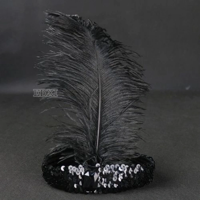 Nevamel Yılbaşı Saç Tüyü Saç Bandı Siyah Renk