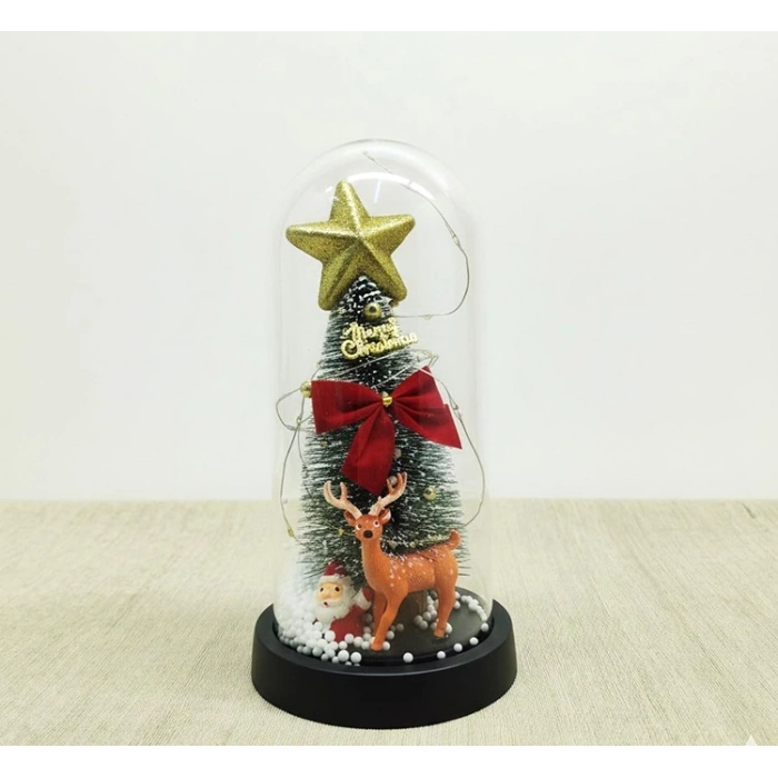 Nevamel® Yılbaşı Temalı Işıklı Dekoratif Cam Fanus - Model 5