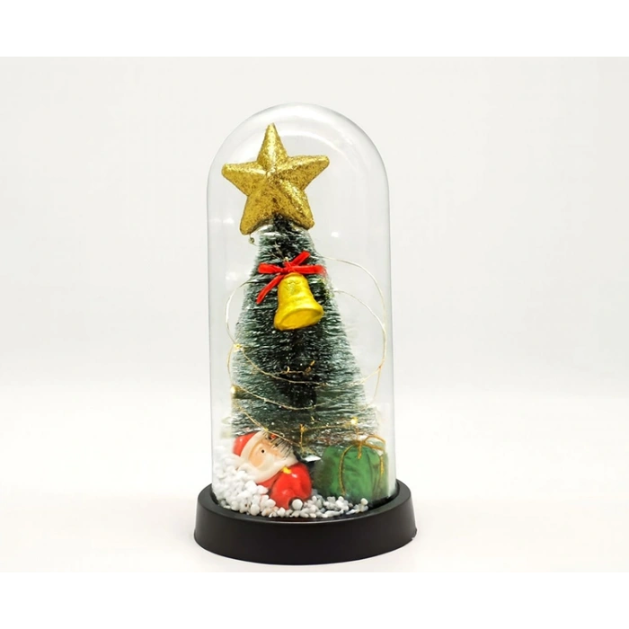 Nevamel® Yılbaşı Temalı Işıklı Dekoratif Cam Fanus - Model 6