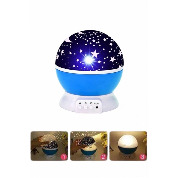 Nevamel Yıldızlı Gece Lambası Mor Projeksiyon Görünümlü Masa Lambası Renk Değiştirebilen