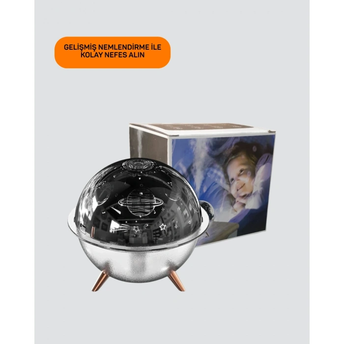 Nevamel® Yıldızlı Gökyüzü Efektli Uzay Temalı Nemlendirici Lamba