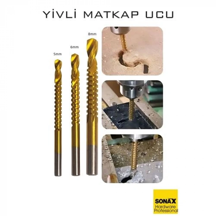 Nevamel® Yivli Matkap Ucu HSS Spiral Yivli Kademeli Matkap Ucu Metal Ahşap Plastik 5-8 mm