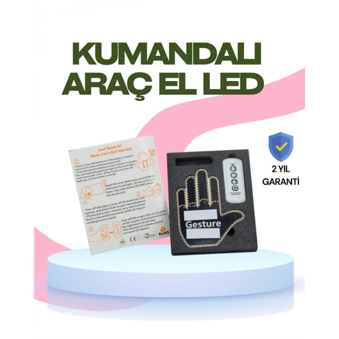 Nevamel Yüksek Görünürlüklü Otomobil Jest Işığı – 3 Modlu LED Arka Cam Aksesuarı Pratik ve Eğlenceli