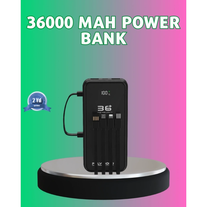 Nevamel® Yüksek Kapasite Taşınabilir Şarj Aleti Çoklu Kablo Çıkışlı