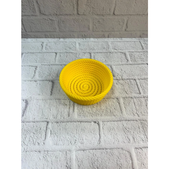 Nevamel® Yuvarlak Çerezlik Sarı Canlı Renkli Dekoratif Sunum Kasesi