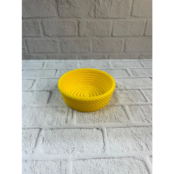 Nevamel® Yuvarlak Çerezlik Sarı Canlı Renkli Dekoratif Sunum Kasesi